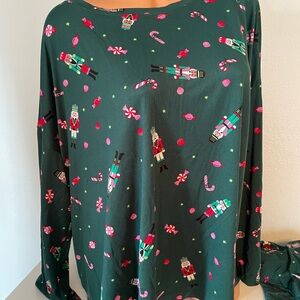 Joyspun Women's Green and Pink Pajama Set Top 2X and bottoms XL